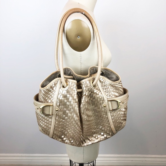 Cole Haan Handbag Genevieve Denney Woven Metallic - Picture 5 of 12